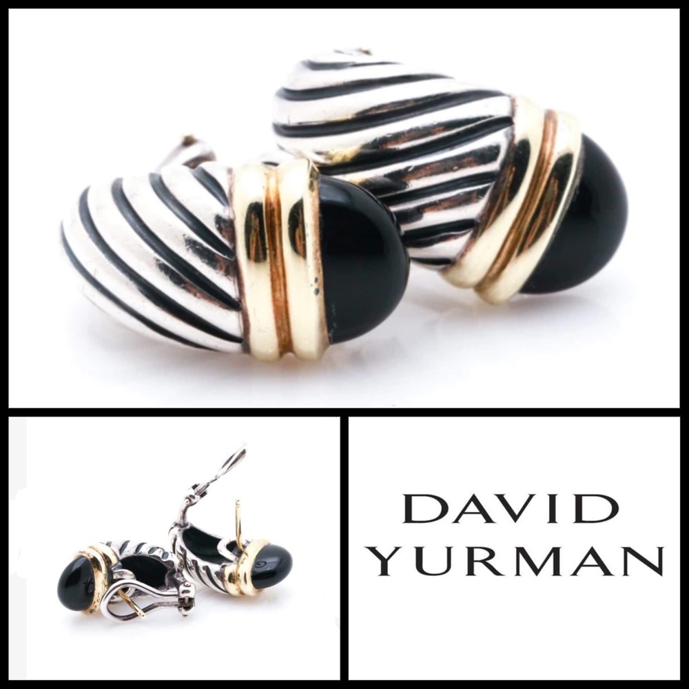 ❤️DAVID YURMAN BLACK ONYX WAVERLY EARRINGS ❤️